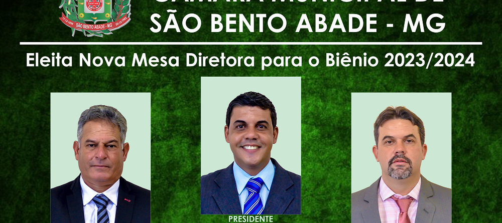Mesa Diretora Biênio 2023/2024 - Câmara Municipal de Guarani de Goiás